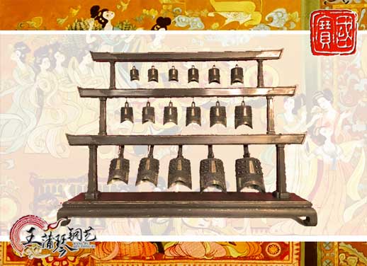 山東客戶定制17件古編鐘，迎賓編鐘古樂(lè)